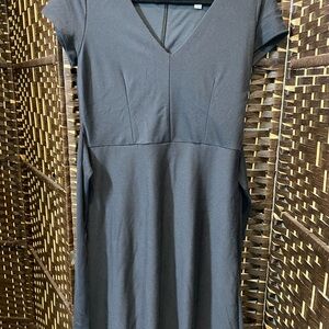 LOFT Black V-Neck Midi Dress